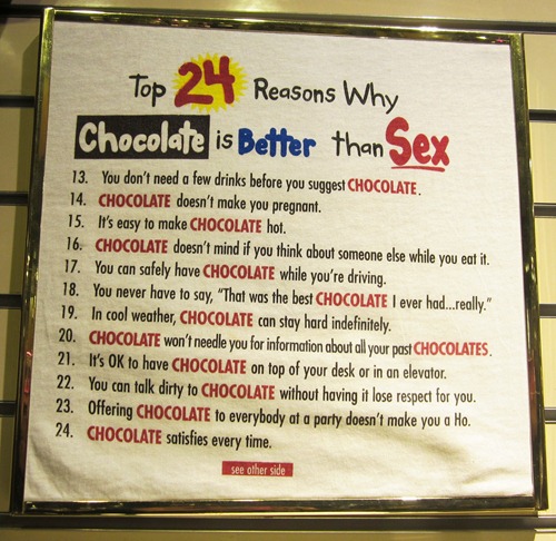why chocolate is better than sex Web site for swingers